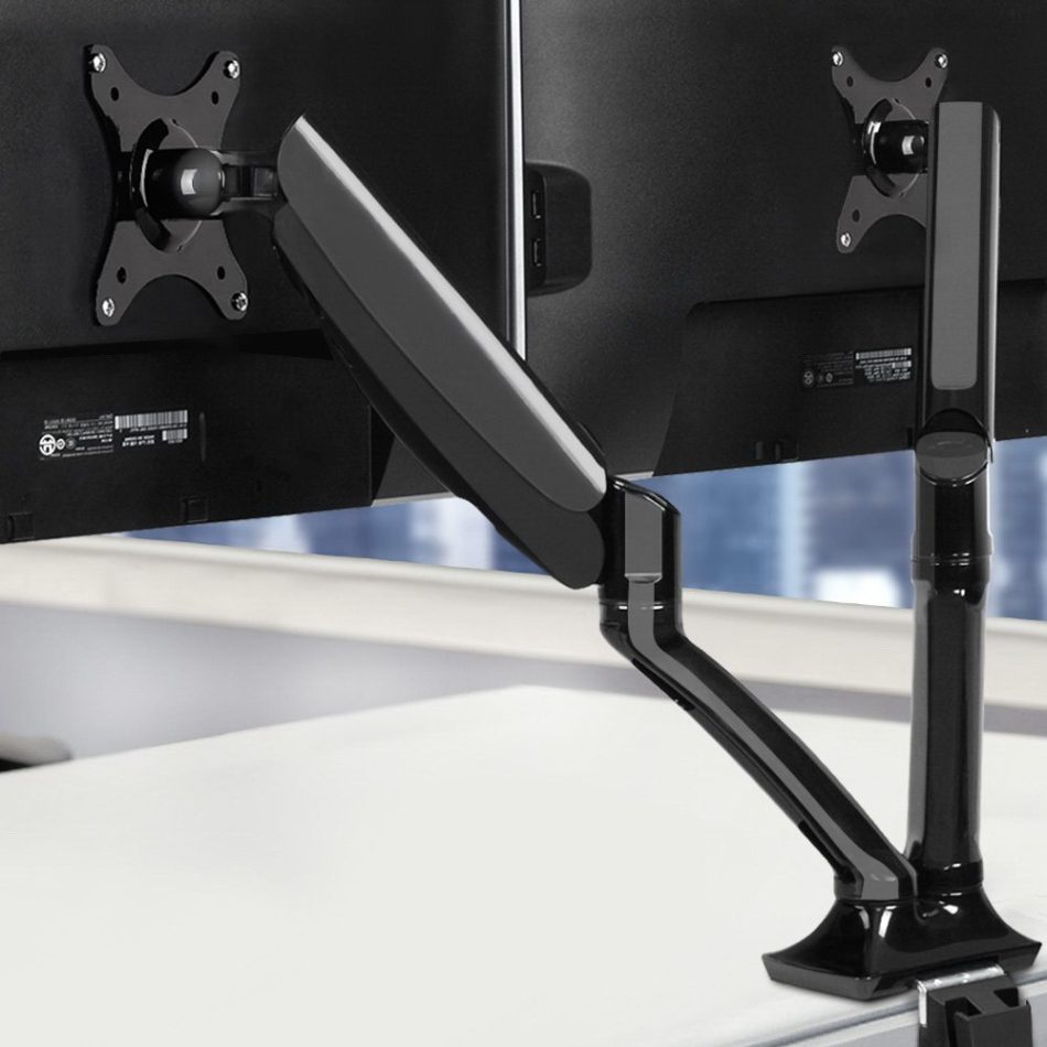 Artiss Monitor Arm Gas Spring Dual Desk Mount Screen Holder - Image 8