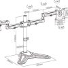 Brateck Dual Monitor Premium Articulating Aluminum Monitor Stand Fit Most 17-32" Monitors Up to 8kg per screen" - Image 2