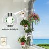 7-Layer Plant Stands Tension Pole Height Adjustable 230-290Cm Metal Pot Hanging Flower Display Rack with 6 Trays and Hanging Hook for Indoor Balcony Patio - Image 3