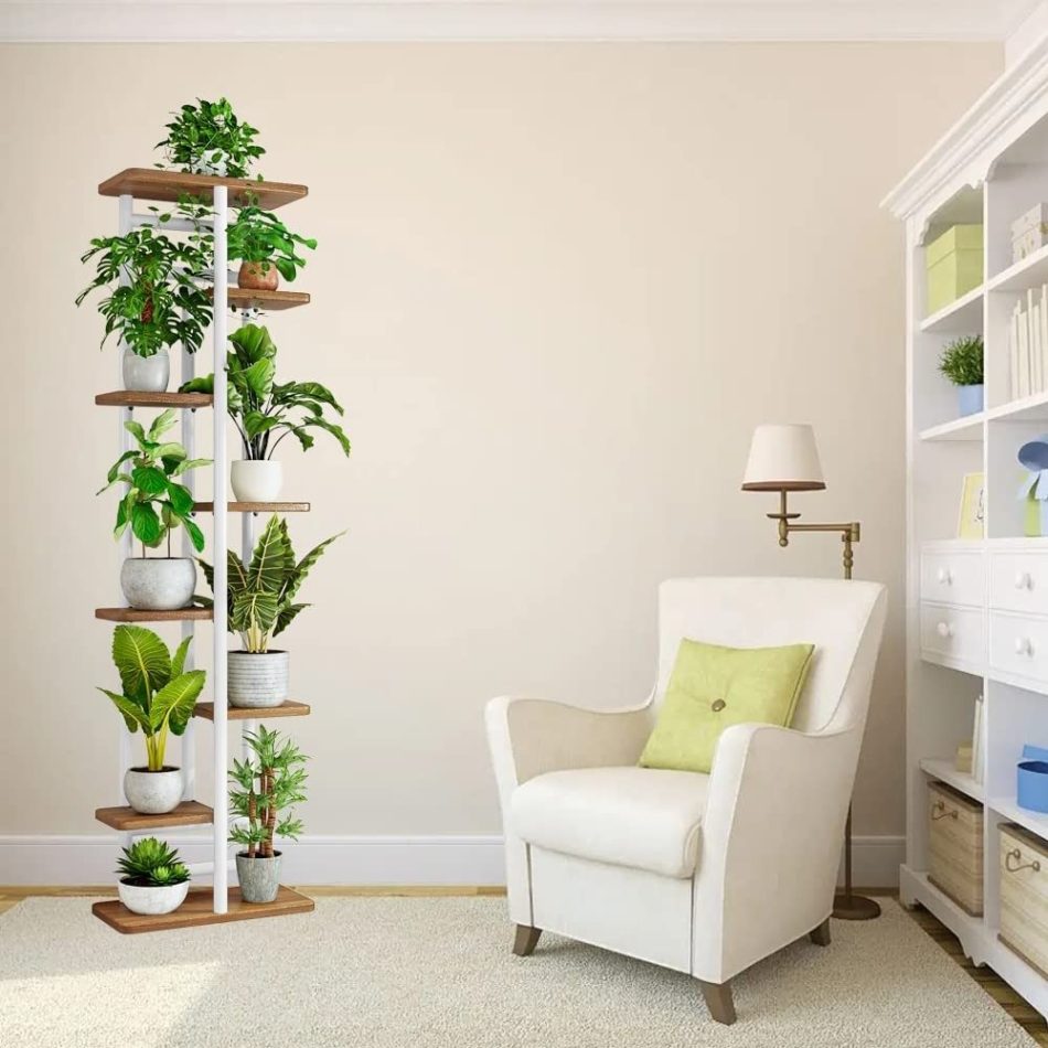 Plant Stand 8 Tier 9 Potted Indoor Plant Shelf Multiple Stands for Garden Corner Balcony Living Room (8Tier 9 Potted-Dark Wood Grain) - Image 9