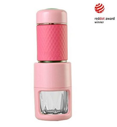 STARESSO Coffee Maker Red Dot Award Winner Portable Espresso Cappuccino Quick Cold Brew Manual Coffee Maker Machines All in One - Pink