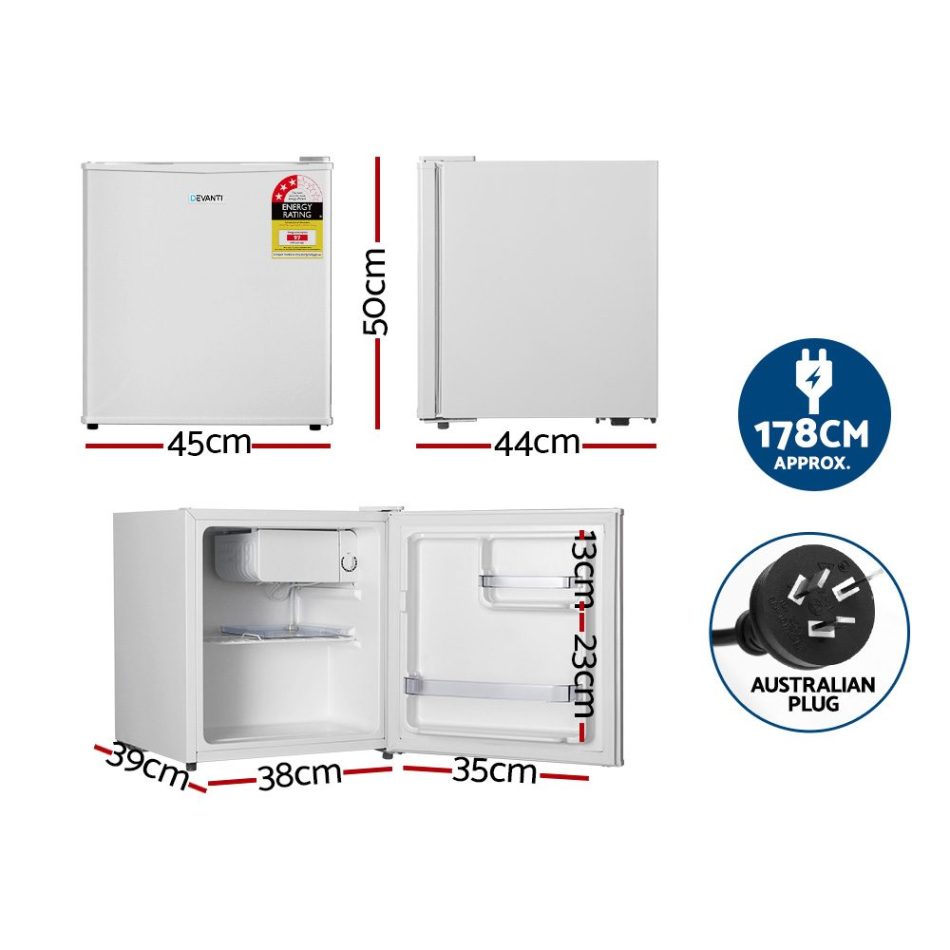 Devanti 48L Bar Fridge White - Image 2