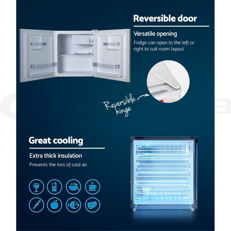 Devanti 48L Bar Fridge White - Image 6
