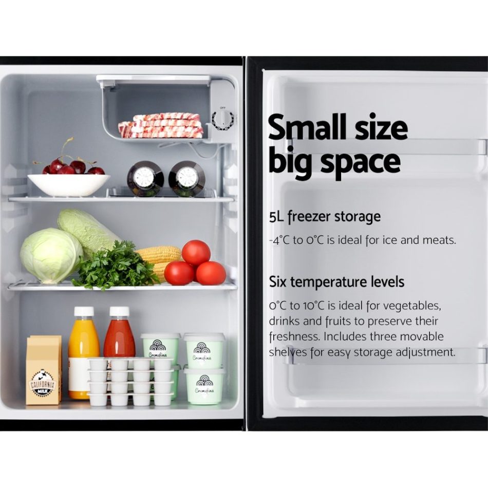 Devanti 70L Bar Fridge Black - Image 5
