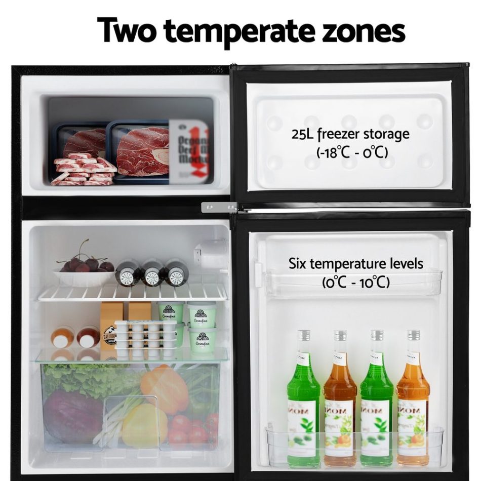 Devanti 80L Bar Fridge Mini Freezer Refrigerator Black - Image 4