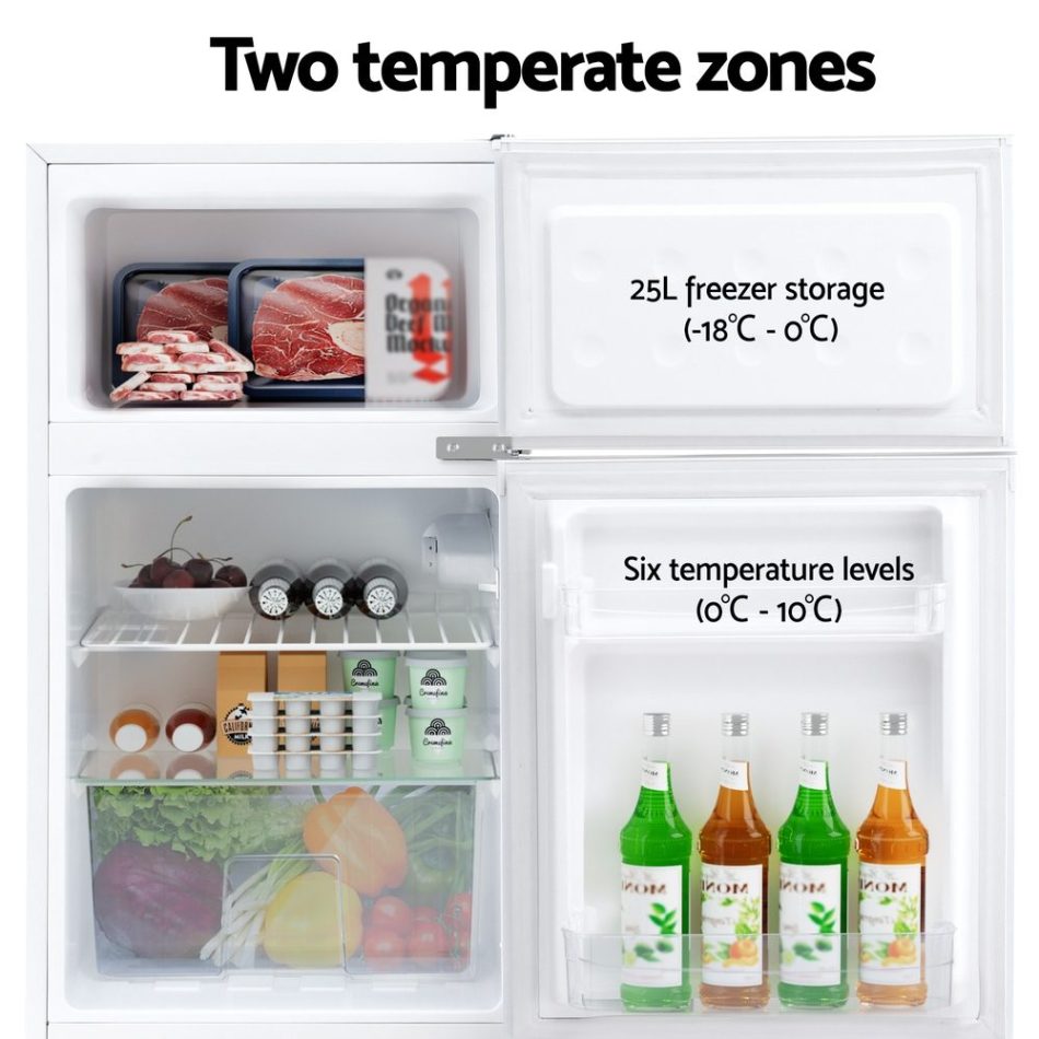 Devanti 80L Bar Fridge Mini Freezer Refrigerator White - Image 4