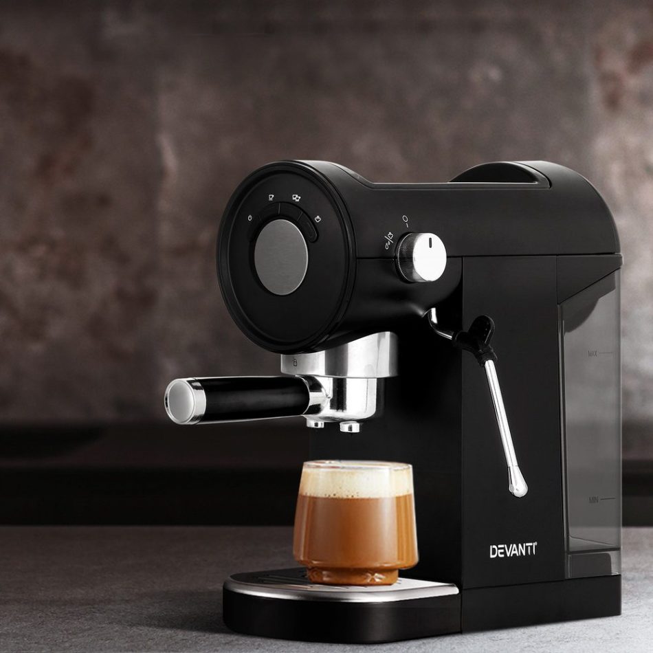 Devanti 20 Bar Coffee Machine Espresso Cafe Maker Black - Image 7