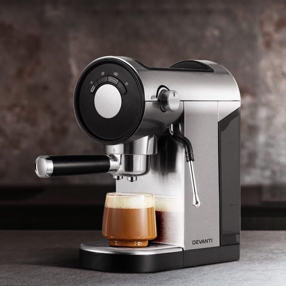 Devanti 20 Bar Coffee Machine Espresso Cafe Maker - Image 7