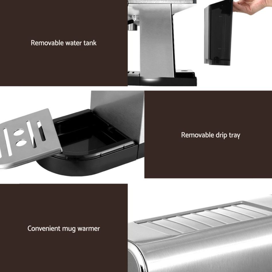 Devanti 20 Bar Coffee Machine Espresso Cafe Maker - Image 6