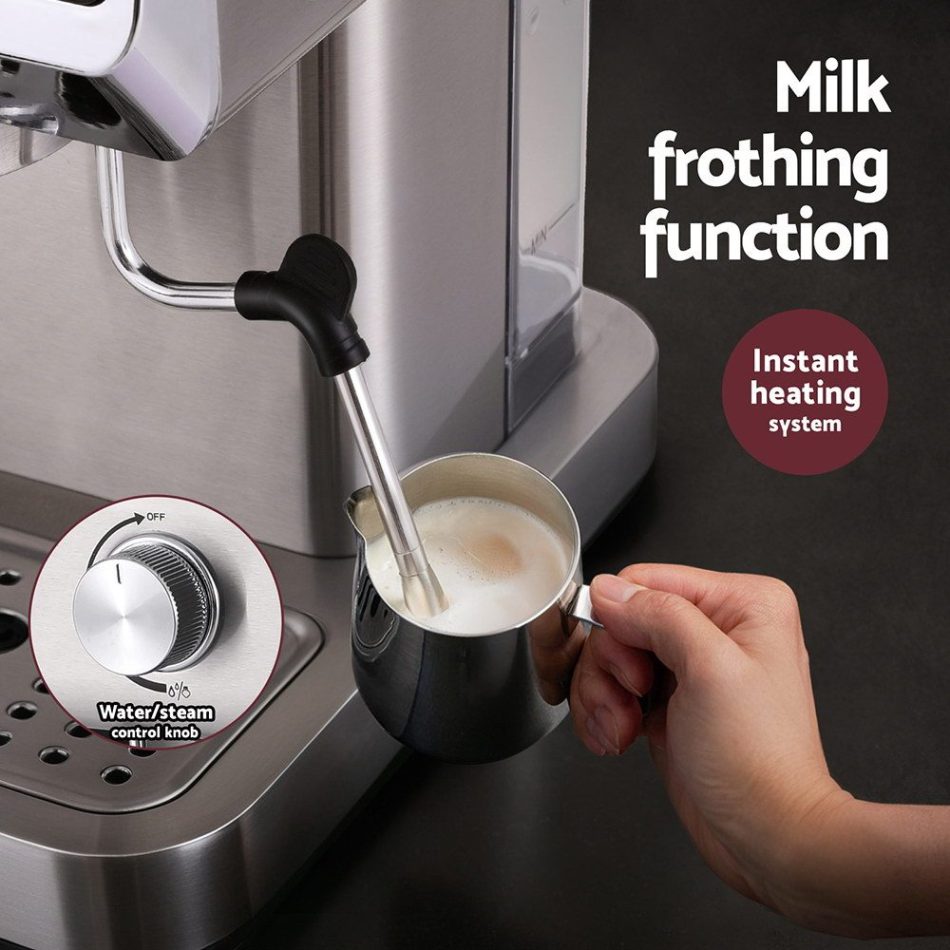 Devanti 20 Bar Coffee Machine Espresso Cafe Maker - Image 5