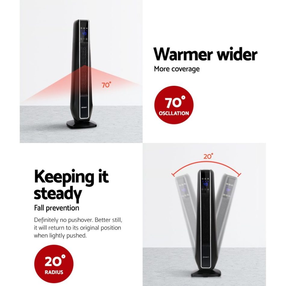 Devanti Electric Ceramic Tower Heater 2400W - Image 6