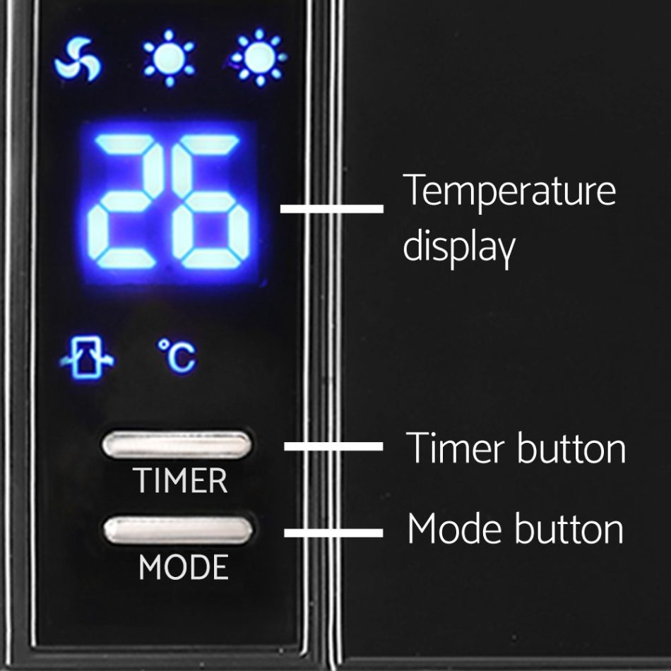 Devanti 2000W Wall Mounted Panel Heater - Black - Image 7