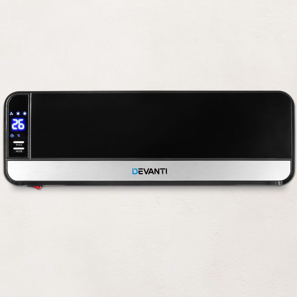 Devanti 2000W Wall Mounted Panel Heater - Black - Image 8