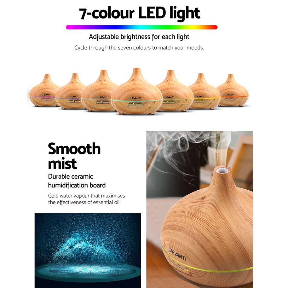 Devanti Aroma Diffuser Aromatherapy Humidifier 300ml - Image 5