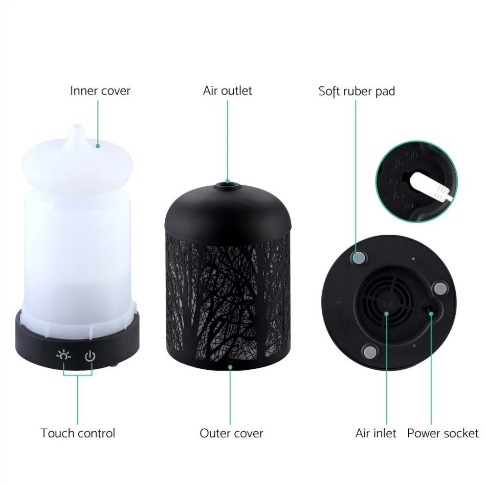 Devanti Aroma Diffuser Aromatherapy Black 160ml - Image 4