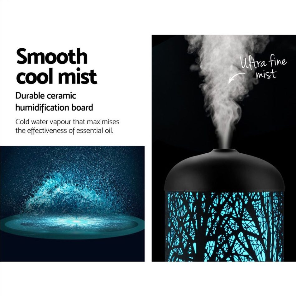 Devanti Aroma Diffuser Aromatherapy Black 160ml - Image 5