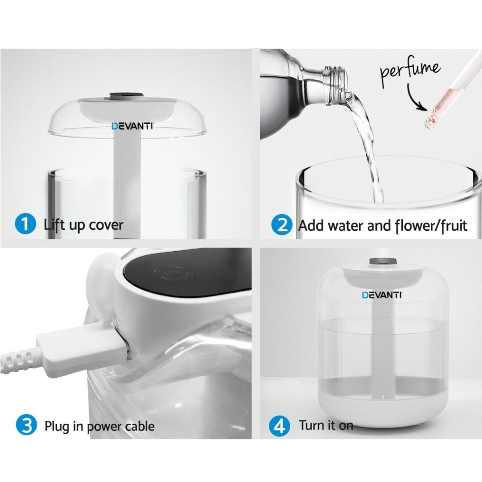 Devanti Aroma Diffuser Aromatherapy Humidifier 1L - Image 7
