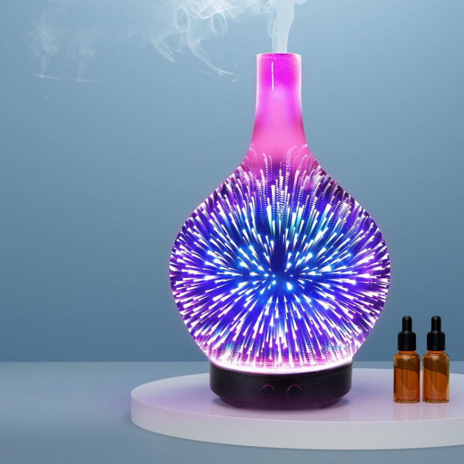 Devanti Ultrasonic Aroma Aromatherapy Diffuser 3D Light Oil Firework Humidifier - Image 7