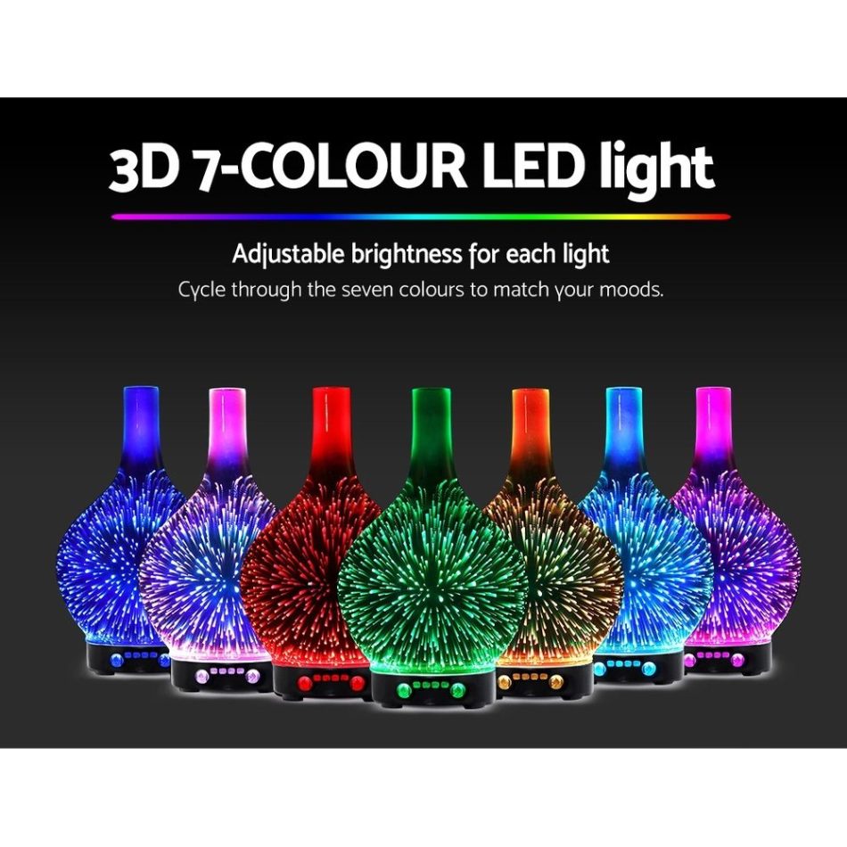 Devanti Aroma Diffuser Aromatherapy 3D Glass 100ml - Image 5