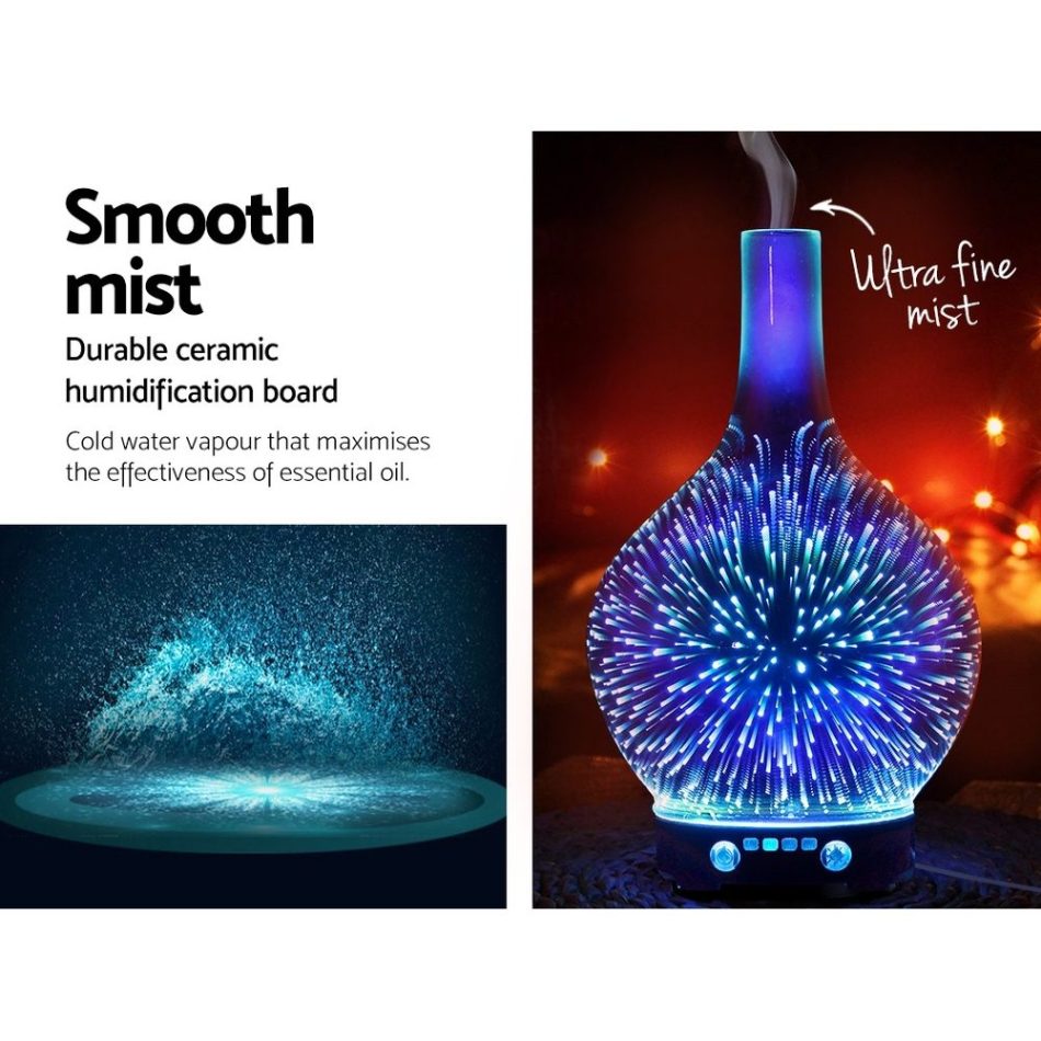 Devanti Aroma Diffuser Aromatherapy 3D Glass 100ml - Image 6