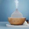 Devanti Aroma Aromatherapy Diffuser LED Oil Ultrasonic Air Humidifier Glass Wood - Image 5