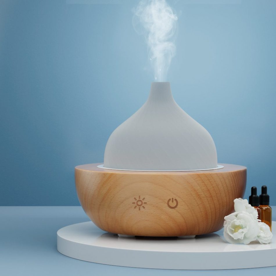 Devanti Aroma Aromatherapy Diffuser LED Oil Ultrasonic Air Humidifier Glass Wood - Image 5
