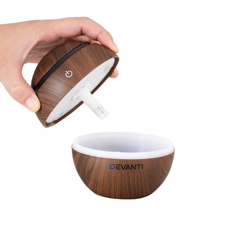 Devanti Aroma Diffuser Aromatherapy Dark Wood 130ml - Image 4