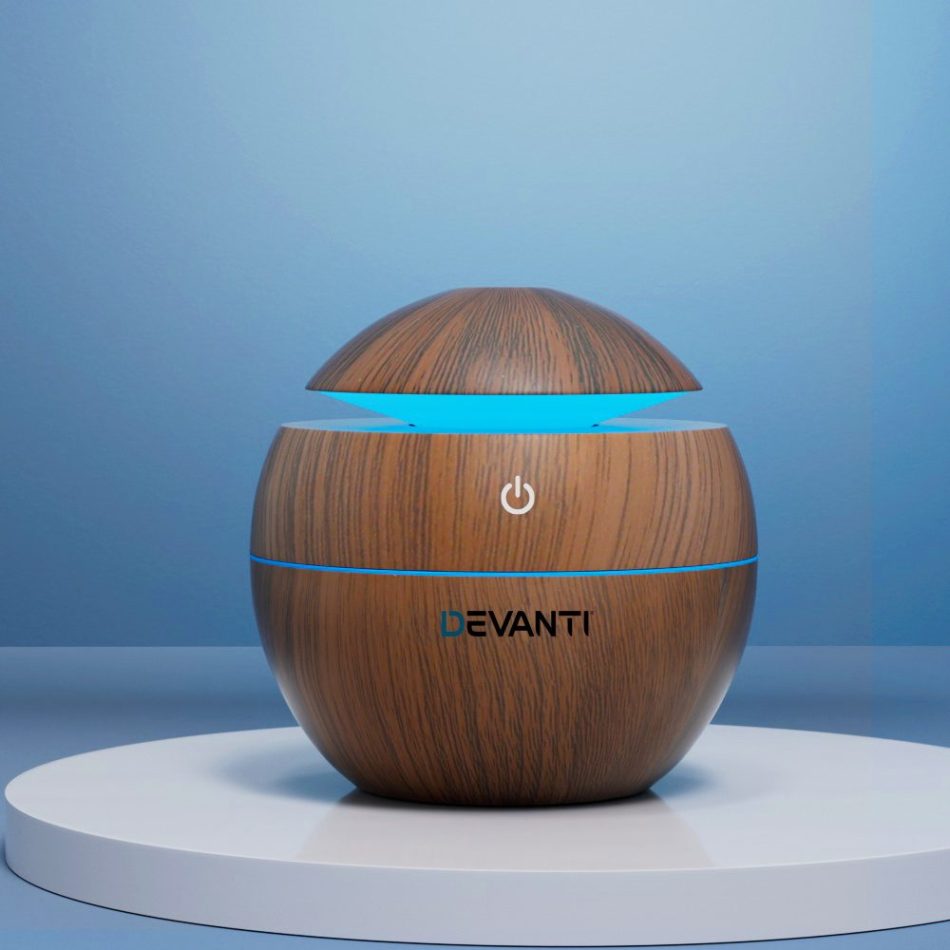 Devanti Aroma Diffuser Aromatherapy Dark Wood 130ml - Image 5
