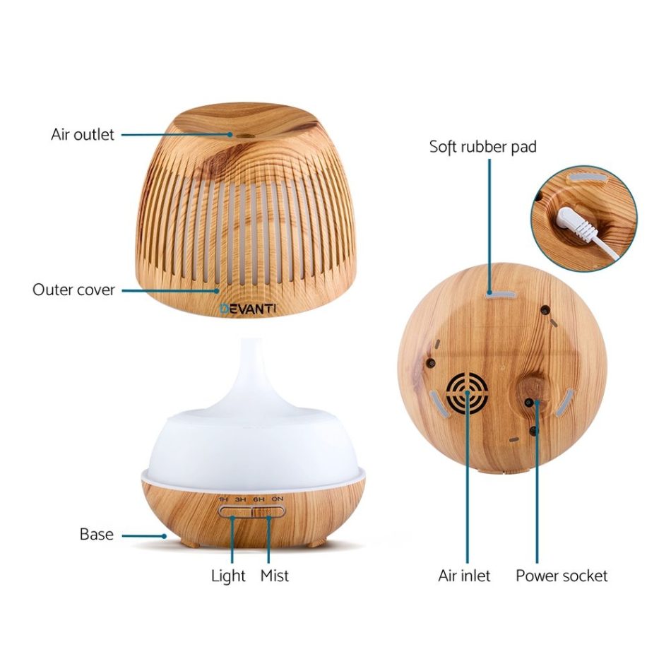 Devanti Aroma Diffuser Aromatherapy Humidifier 400ml - Image 3