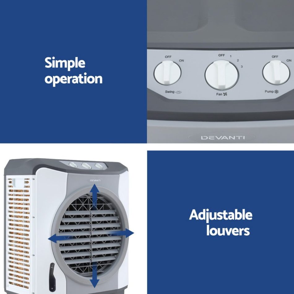 Devanti Evaporative Air Cooler Conditioner Commercial 45L - Image 5