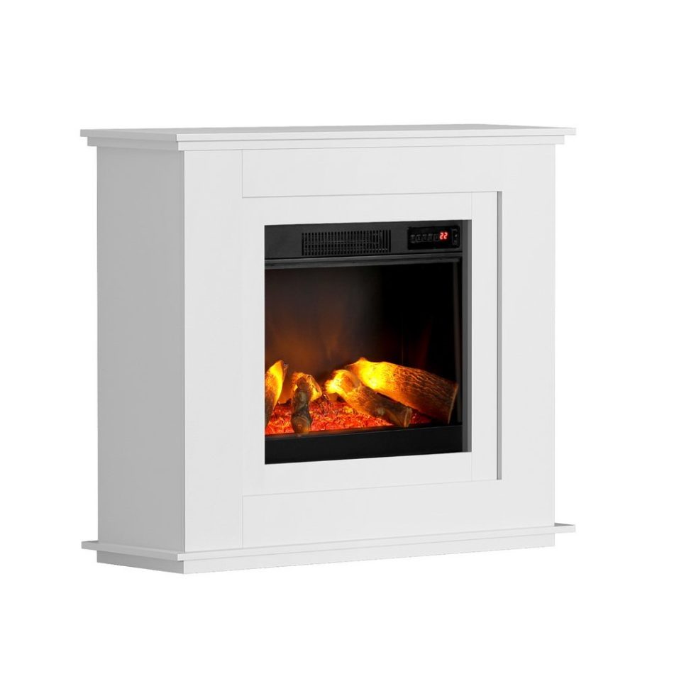 Devanti Electric Fireplace Fire Heater 2000W White - Image 3