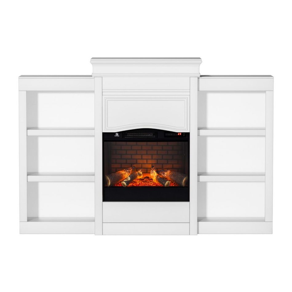 Devanti 2000W Electric Fireplace Fire Heater White - Image 3
