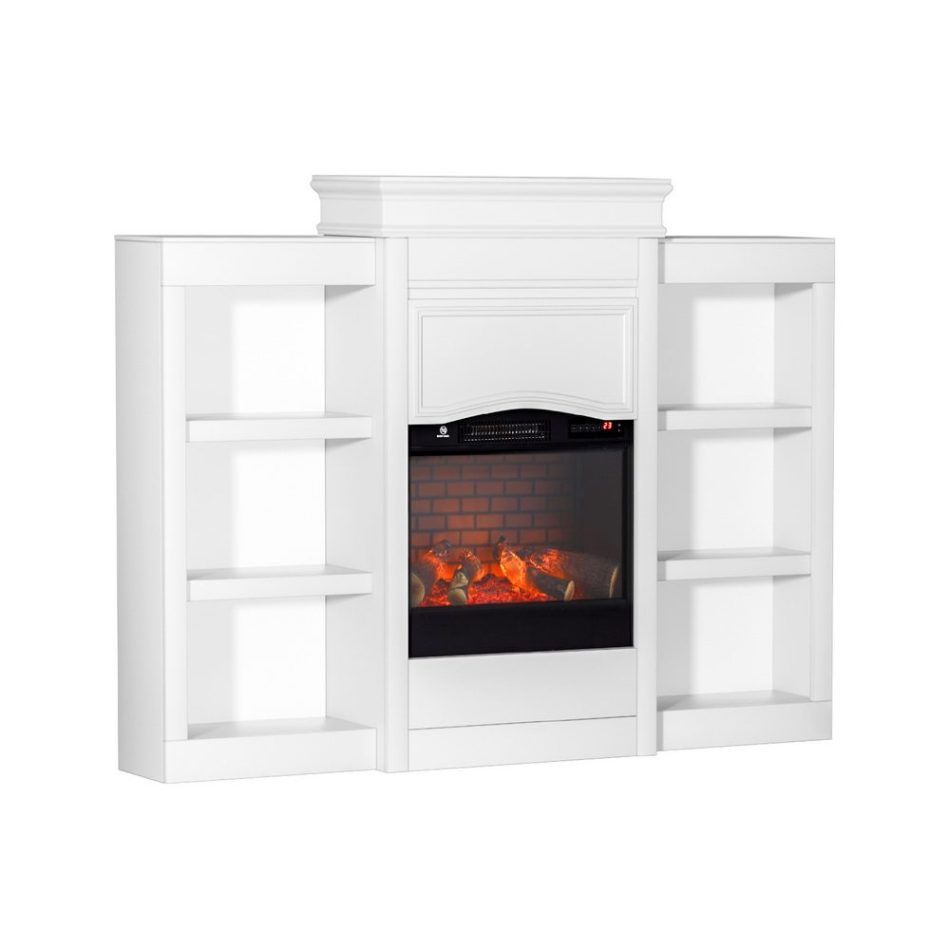 Devanti 2000W Electric Fireplace Fire Heater White - Image 5