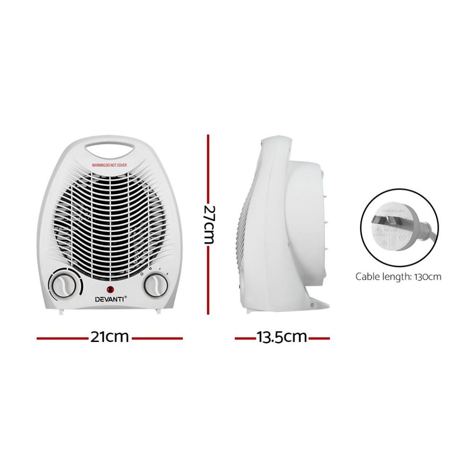 Devanti Electric Fan Heater 2000W - Image 2