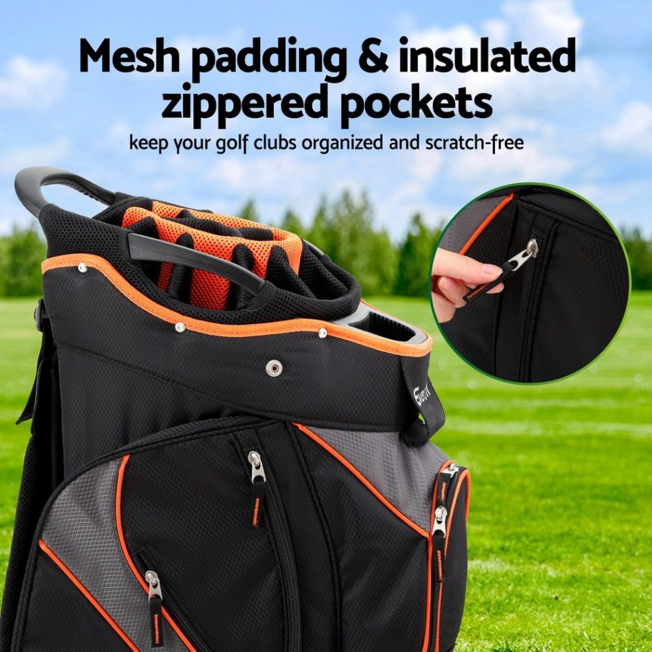 Everfit 14 Ways Dividers Golf Bag Stand Insulated Carry Bag Zippered Rain Cover - Image 4