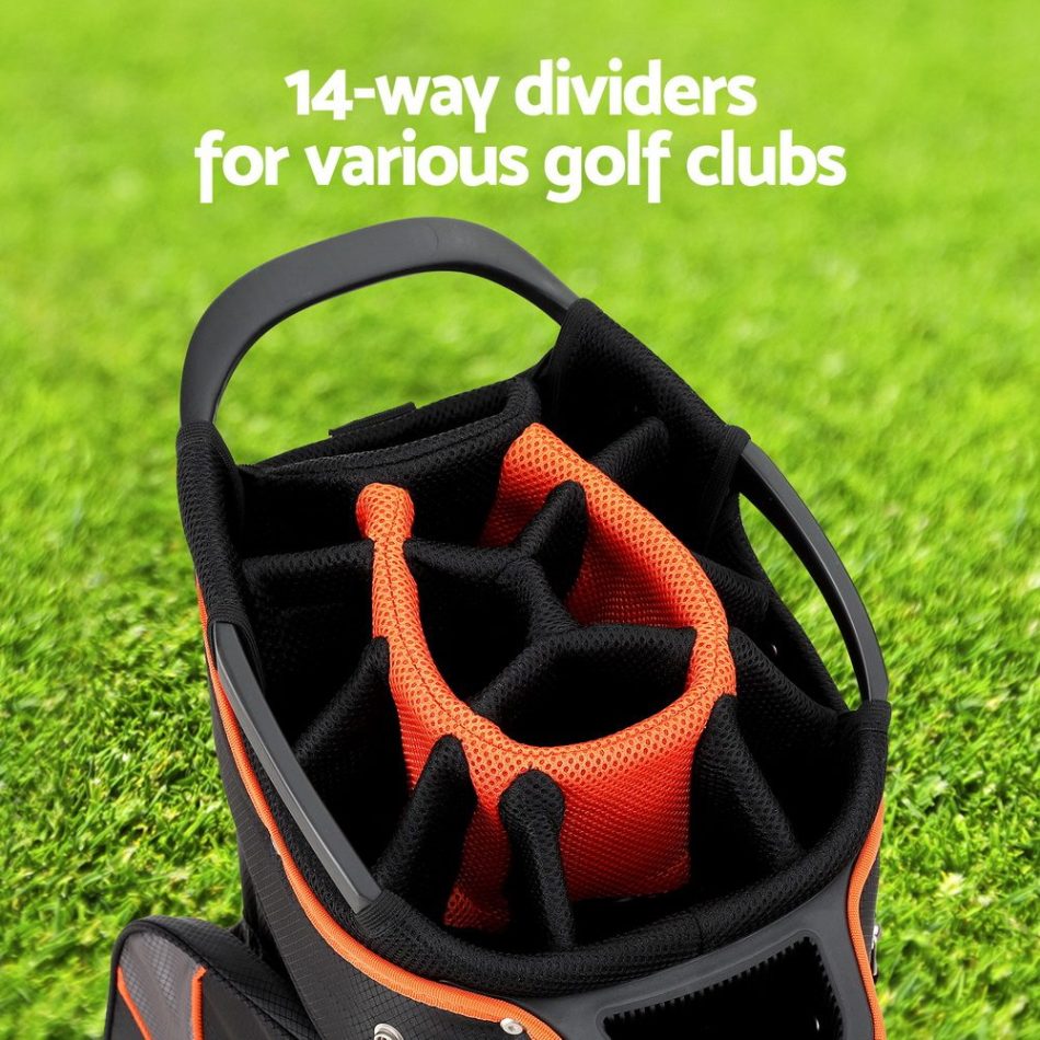 Everfit 14 Ways Dividers Golf Bag Stand Insulated Carry Bag Zippered Rain Cover - Image 5