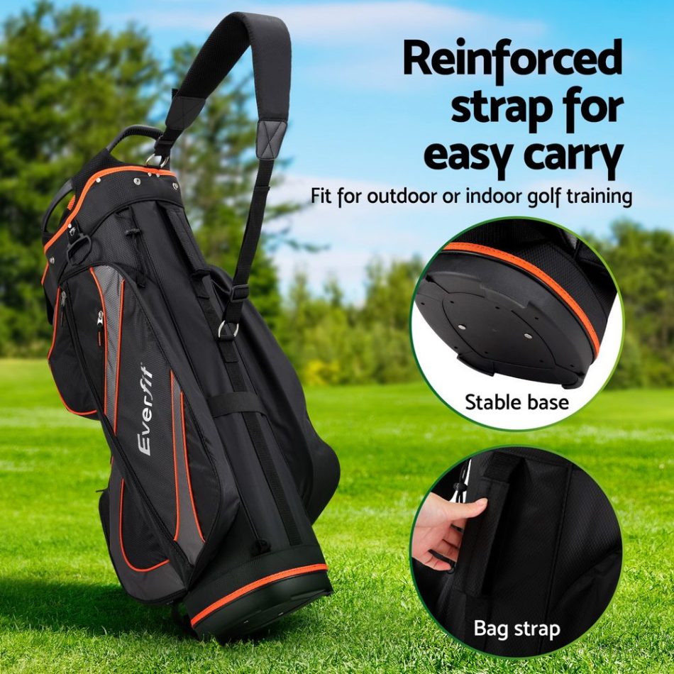 Everfit 14 Ways Dividers Golf Bag Stand Insulated Carry Bag Zippered Rain Cover - Image 6