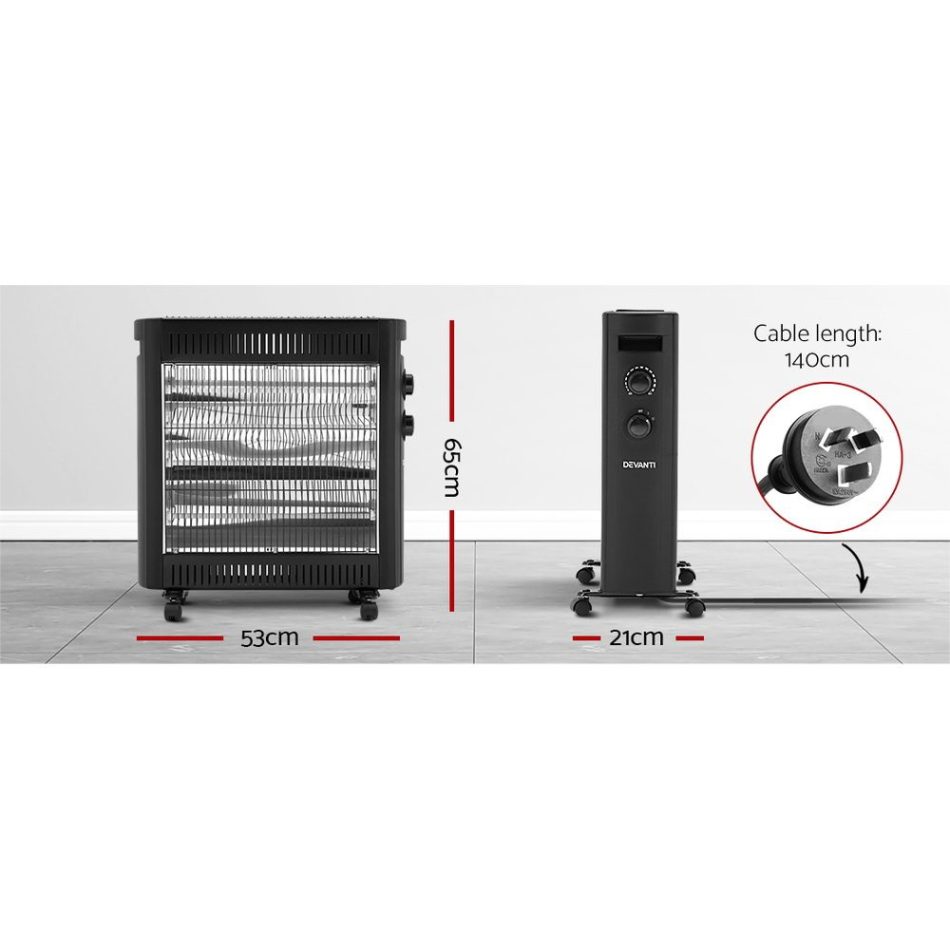 Devanti 2200W Infrared Heater Radiant Heaters - Image 2