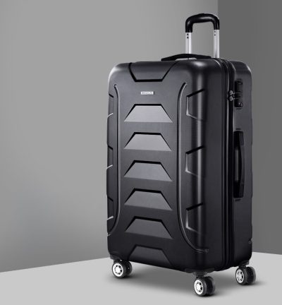 Wanderlite 28 Inch Luggage with TSA Lock Spinner Travel Suitcase Carry On Hard Shell Luggage Case Black