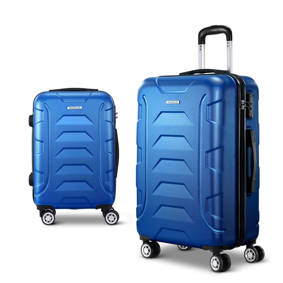 Wanderlite 2Set 20-28 Inch Luggage with TSA Lock Spinner Carry On Hard Shell Travel Suitcase Luggage Case Blue - Image 8