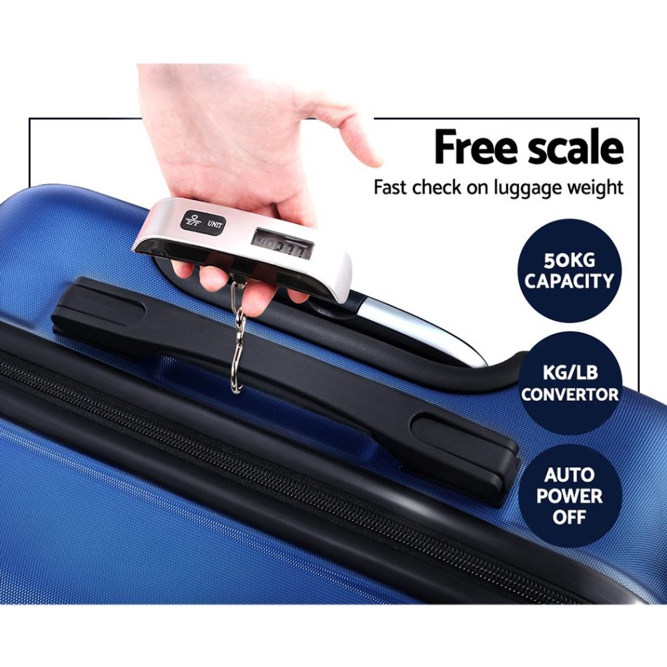 Wanderlite 2Set 20-28 Inch Luggage with TSA Lock Spinner Carry On Hard Shell Travel Suitcase Luggage Case Blue - Image 7