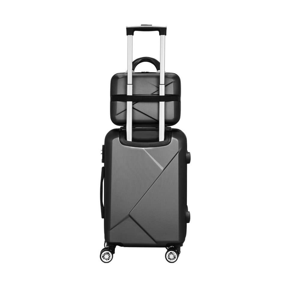 Wanderlite 2Set 20 Inch Luggage Case with 12 Inch Handheld Luggage Box Hard Shell Travel Suitcase TSA Lock Black - Image 3