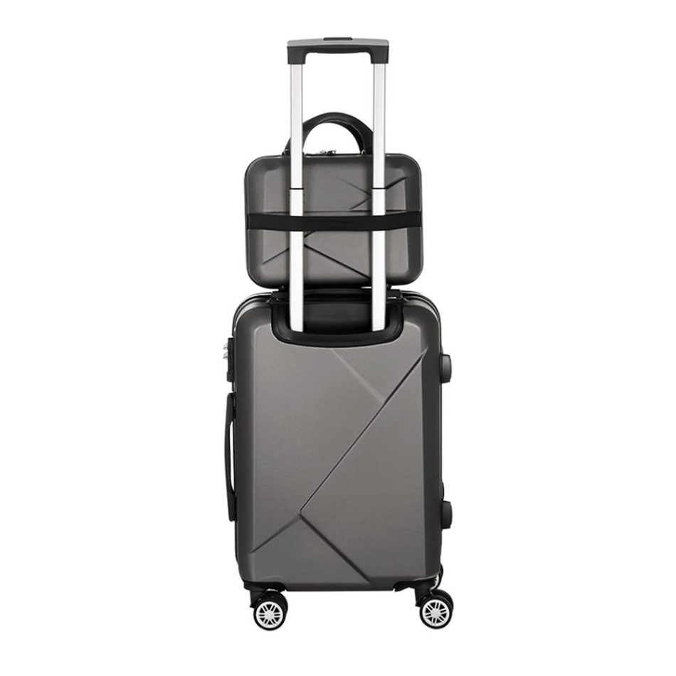 Wanderlite 2Set 20 Inch Luggage Case with 12 Inch Handheld Luggage Box Hard Shell Travel Suitcase TSA Lock Dark Grey - Image 3
