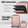 Wanderlite 2Set 20 Inch Luggage Case with 12 Inch Handheld Luggage Box Hard Shell Travel Suitcase TSA Lock  Rose Gold - Image 4