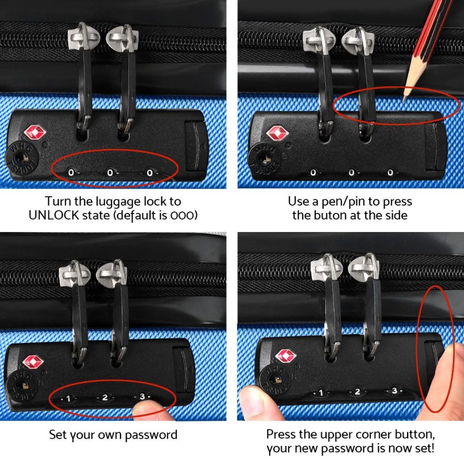 Wanderlite 20-28 Inch Luggage 2Set with TSA Lock Spinner Carry On Hard Shell Travel Suitcase Luggage Case Blue - Image 7
