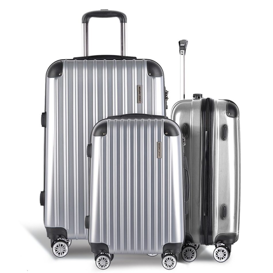 Wanderlite 20-24-28 Inch Luggage 3Set with TSA Lock Spinner Carry On Hard Shell Travel Suitcase Luggage Case Silver - Image 3