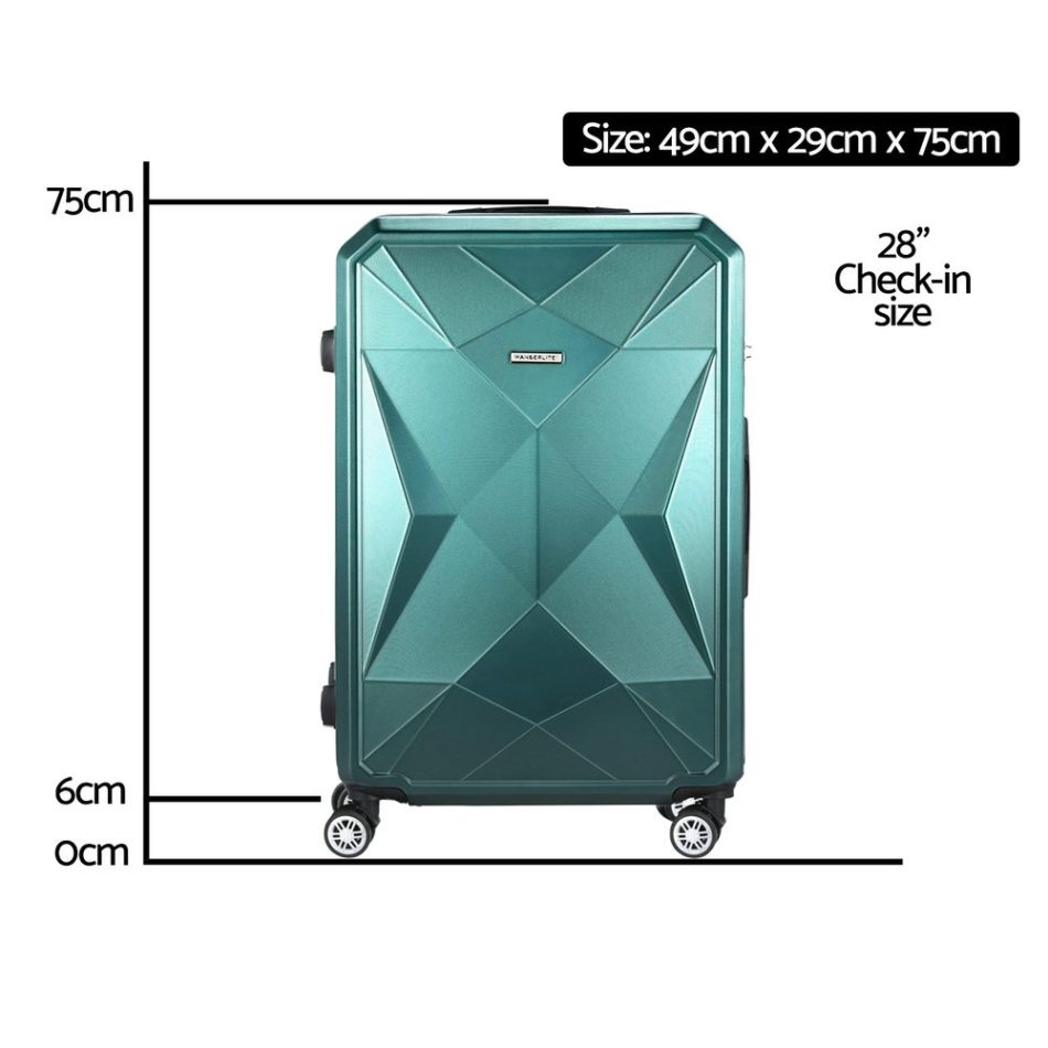 Wanderlite 28-inch Luggage Set with TSA Lock�ABS Hard Shell Travel Suitcase Organiser Luggage Case Atrovirens - Image 2