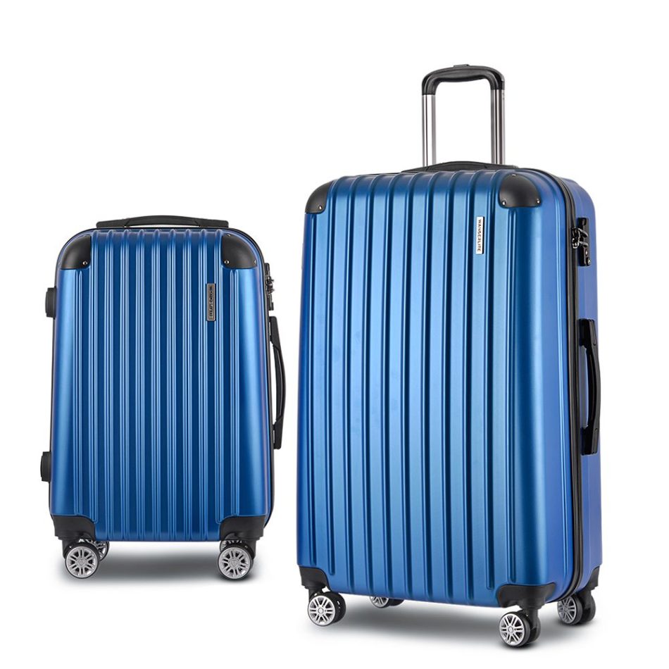Wanderlite 2 Set Luggage 20-28 Inch with Zipper Lock Carry On Hard Shell Travel Suitcase Luggage Case Blue - Image 8