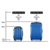 Wanderlite 2 Set Luggage 20-28 Inch with Zipper Lock Carry On Hard Shell Travel Suitcase Luggage Case Blue - Image 2