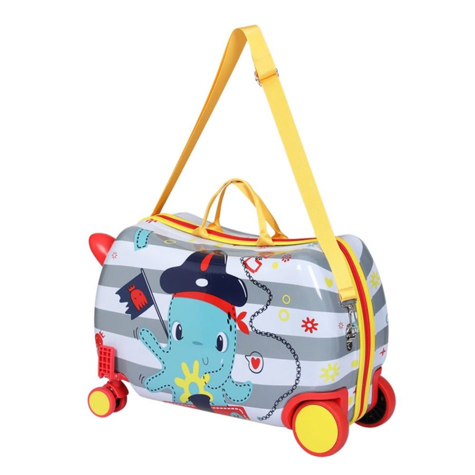Wanderlite 17" Kids Ride On Luggage Children Suitcase Trolley Travel Octopus - Image 3